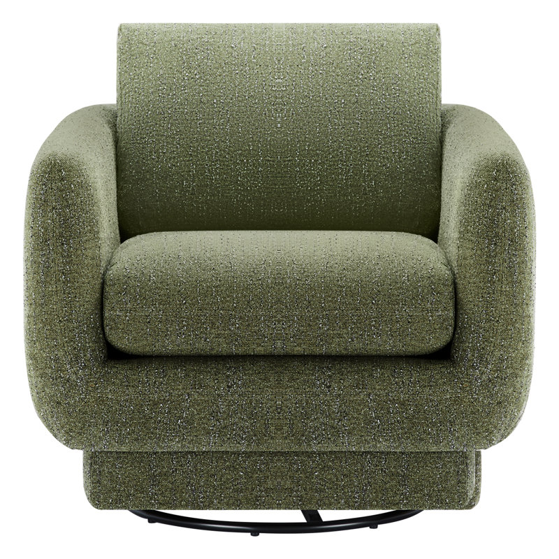Fauteuil pivotant de 33 po de large Ramel, Chenille vert forêt doux