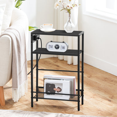 Narrow Side Table with Charging Station