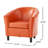  Modern Faux Leather Club Chair with Curved Backrest, Comfortable Accent Armchair for Home Seating, Orange
