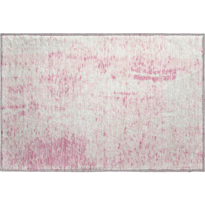 Tapis rose Prisco lavable à la machine de qualité supérieure