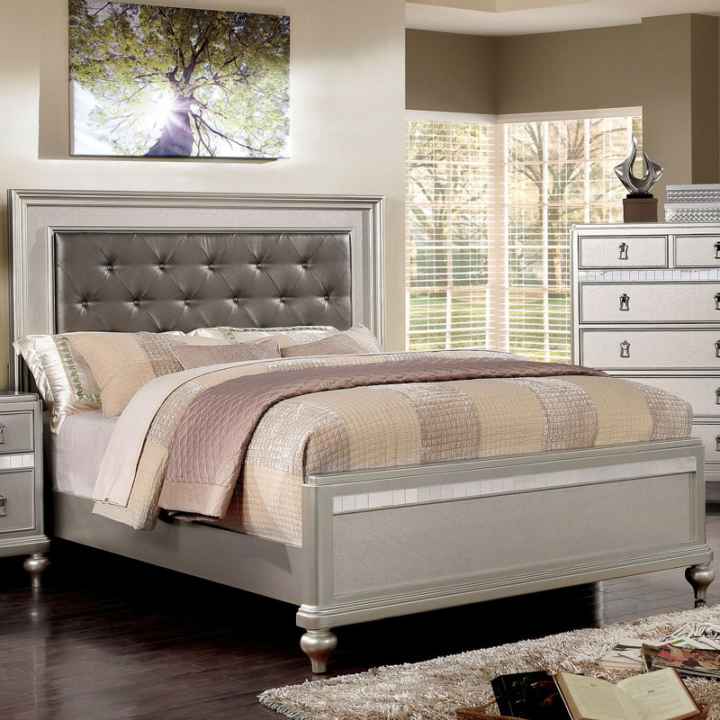 Cravens Upholstered Standard Bed, Queen, Rose Gold