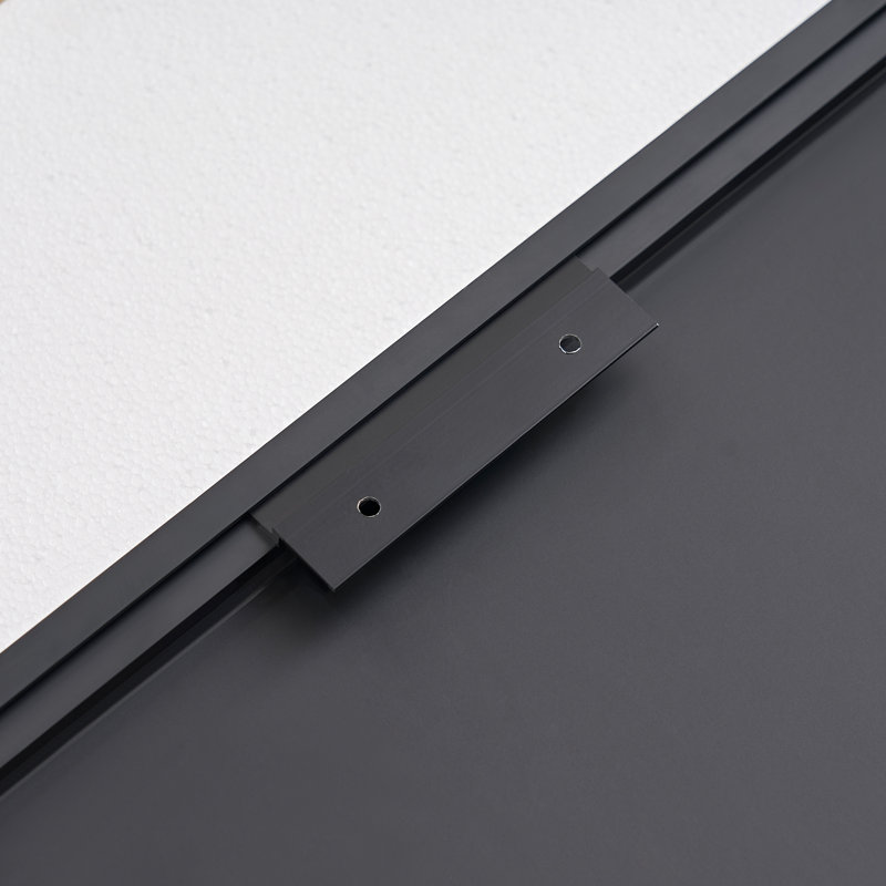 Noir, miroir de meuble-lavabo, conception minimaliste, support en aluminium, suspension à 360 degrés, fixation murale haute définition, cadre rouillé, installation facile