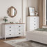 Ensemble de chambre à coucher 2 pièces 2 pièces, 5 tiroirs avec commode horizontale à 6 tiroirs