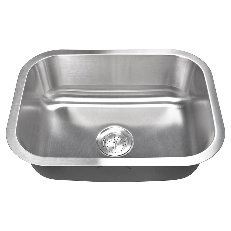 SleekSteel 23 in. x 18 in. 18 Gauge Stainless Steel Undermount Single Bowl Kitchen Sink