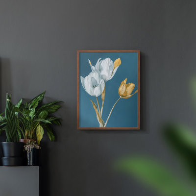Série FLORAL Cxxxiv - reproduction encadrée de qualité supérieure - prête à être accrochée - aucun clou requis