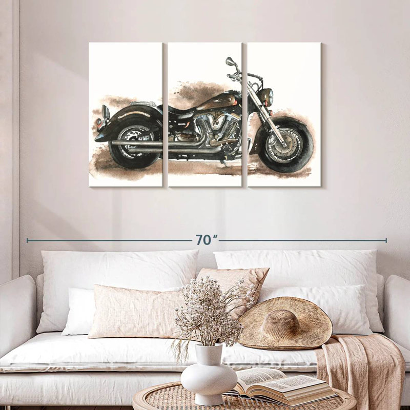 Mehar Custom Chopper Motorcycle, 28" H x 45" W