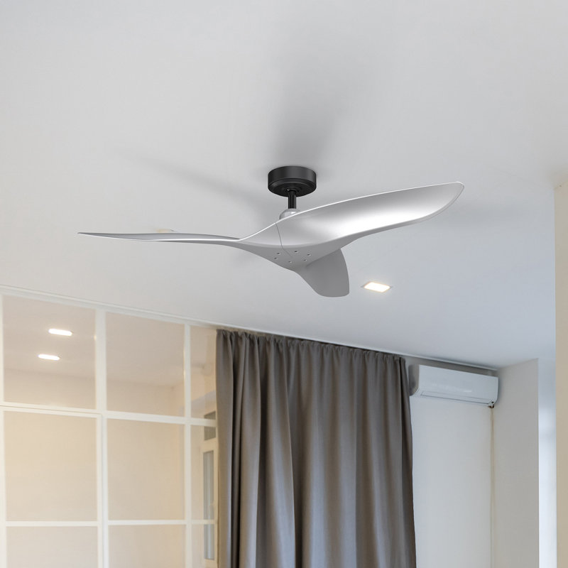 Ventilateur de plafond à 3 pales avec tige verticale Anesca, Argent