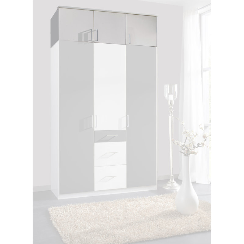 Arango 135cm Solid Wood Closet System, Alpine white, Charcoal