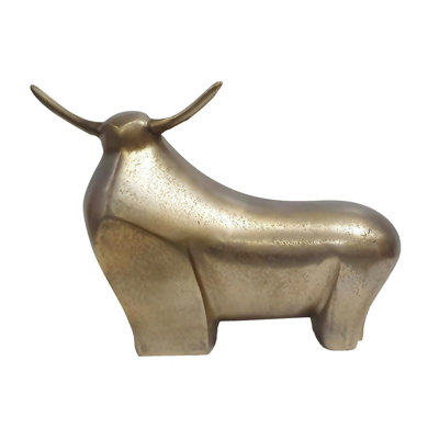 Figurine taureau or métallique