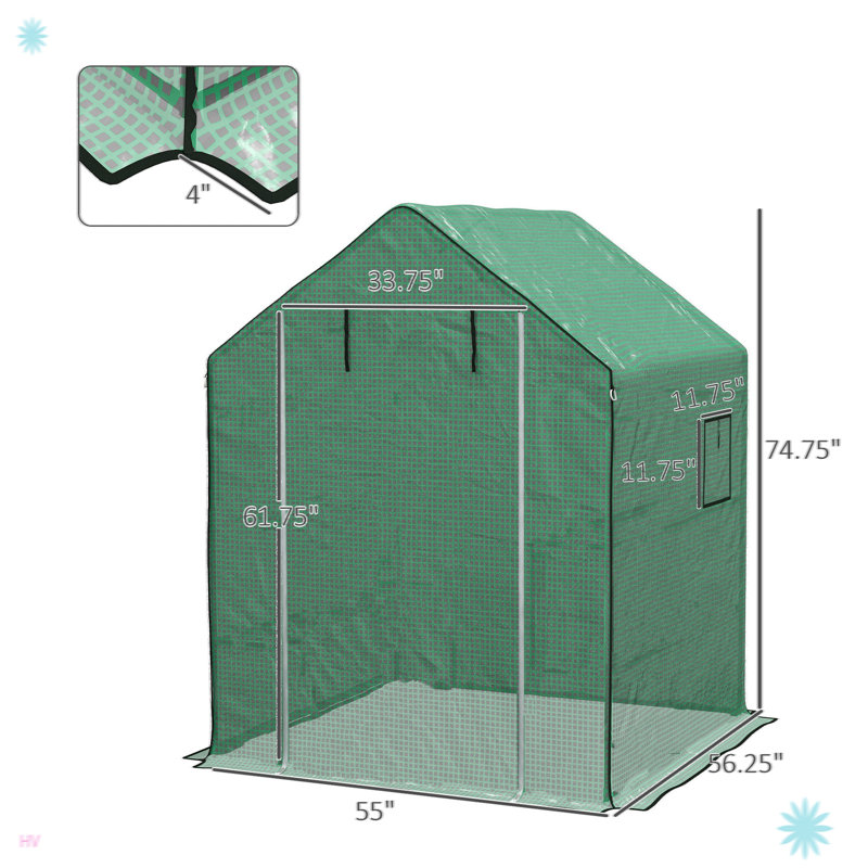 56.25" W x 55" D Greenhouse