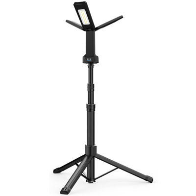PowerSmith 8,000 Lumen Dual-Head LED Work Light With 52 In. Adjustable Metal Twist Lock Tripod Stand And 9 Ft. Power Cord PWLD080T - The Home Depot