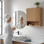 Armoire murale 26 po à grain de bois naturel avec portes et tablette ouverte, rangement au-dessus de la toilette pour la salle de bain, la cuisine et la salle de lavage