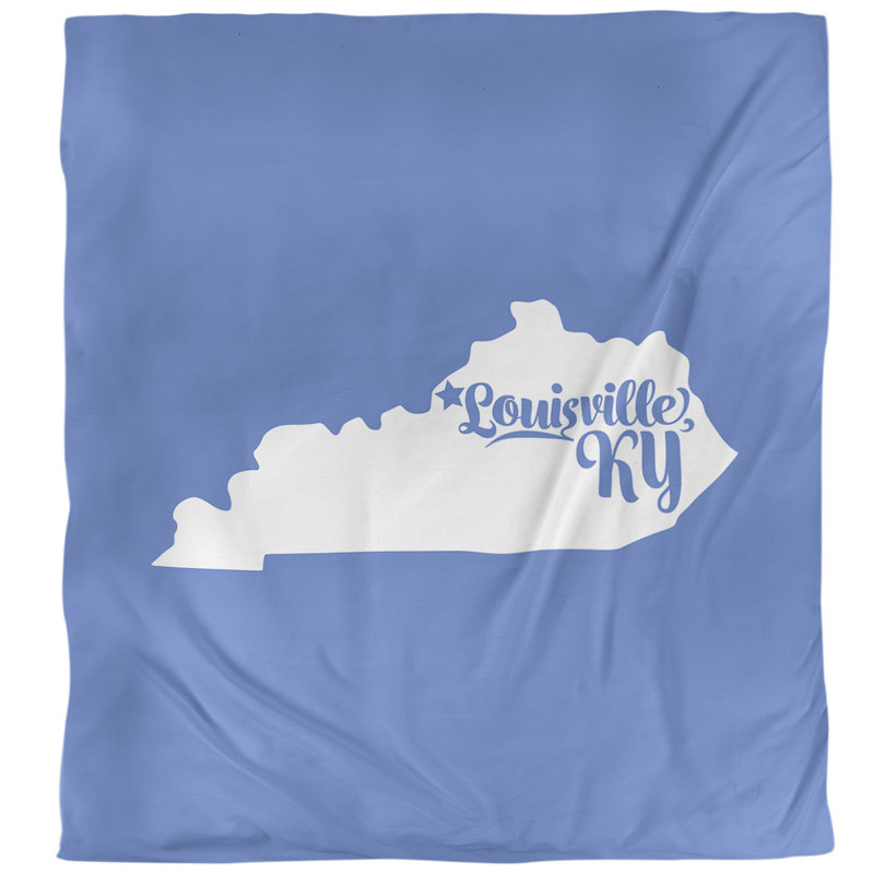 Housse de couette simple louisville Kentucky, Microfibre, Housse de couette pour grand lit, Bleu