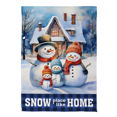 Snow Place Like Home Suede House Flag