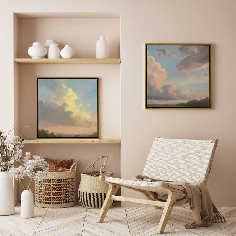 «Brilliant Skies», ensemble de 2, reproduction sur toile, Cadre flottant blanc, H 32,75 po x l 32,75 po x P 1,75 po