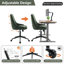 Upholstered Swivel Office Chair, Soft Padded Desk Chair with Silent Swivel & Rolling Wheels, Height Adjustable Computer Chair-117671174