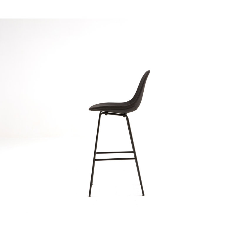 TA Upholstered Bar & Counter Stool, Black, Bar Height (29.5" Seat Height), Black