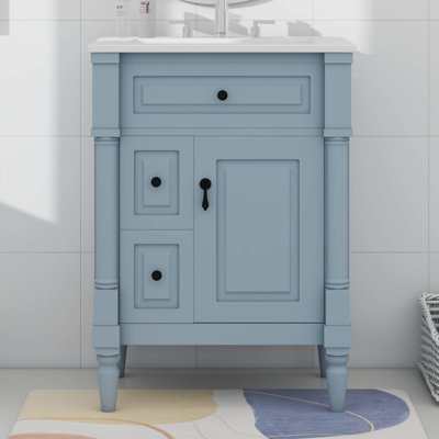 Designs 24'' Bathroom Vanity With Sink, 2 Drawers, One Cabinet, And A Tip-Out Drawer