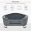 Canapé pour chien Pawhut, canapé-lit pour chien miniature avec coussin lavable et amovible, housse imperméable, gris