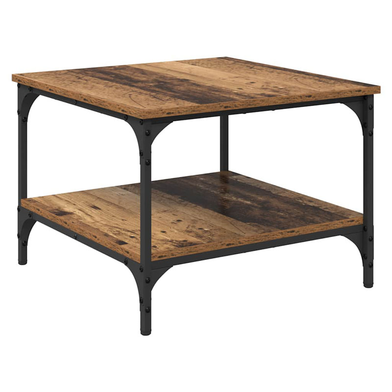 Coffee Table with Storage, Old Wood, 40cm. H x 55cm. L x 55cm. W