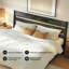 Base de lit plateforme en bois massif Acacia Premium Emery avec tête de lit incluse, aucun sommier requis, capacité de poids de 800 lb.-1230953382-1230953381