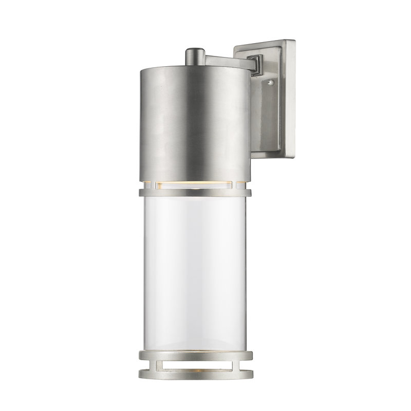 Applique murale d'extérieur à DEL à 1 ampoule Baniya, Aluminium brossé, H 13,75 po x l 4,5 po x P 6,5 po