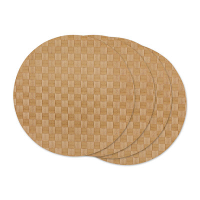 Ensemble de 4 napperons ronds tissés Kerry-May