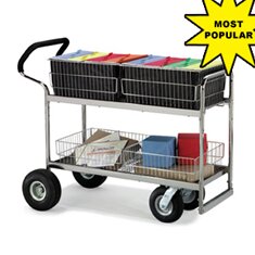Wire-Basket File Cart with Ergonomic Designed Handle -  Charnstrom, M282-R