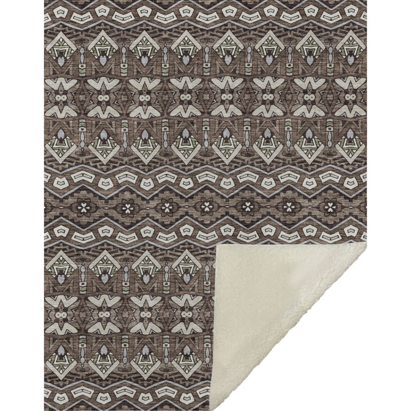 Jeté marocain Addison Sherpa ASB909, Brun