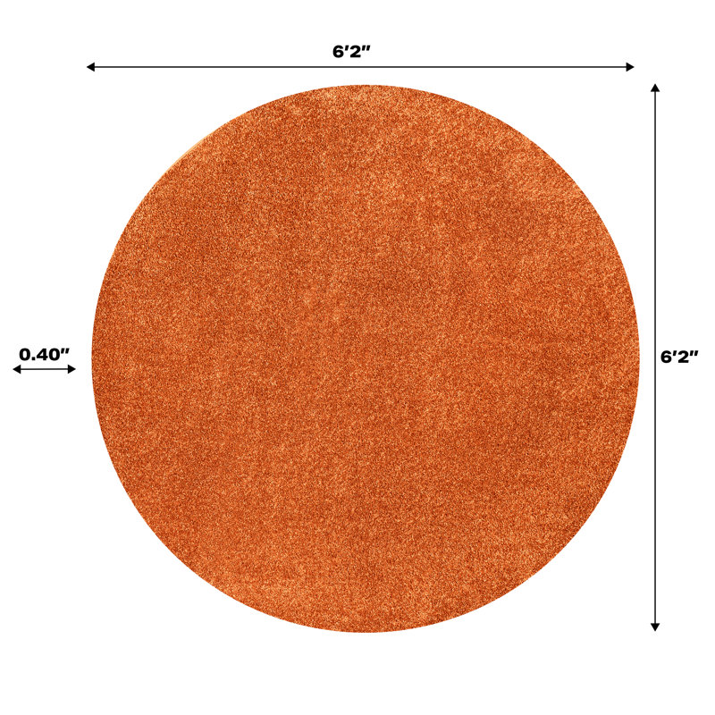 Tapis orange Antto, Rond 6 pi 2 po