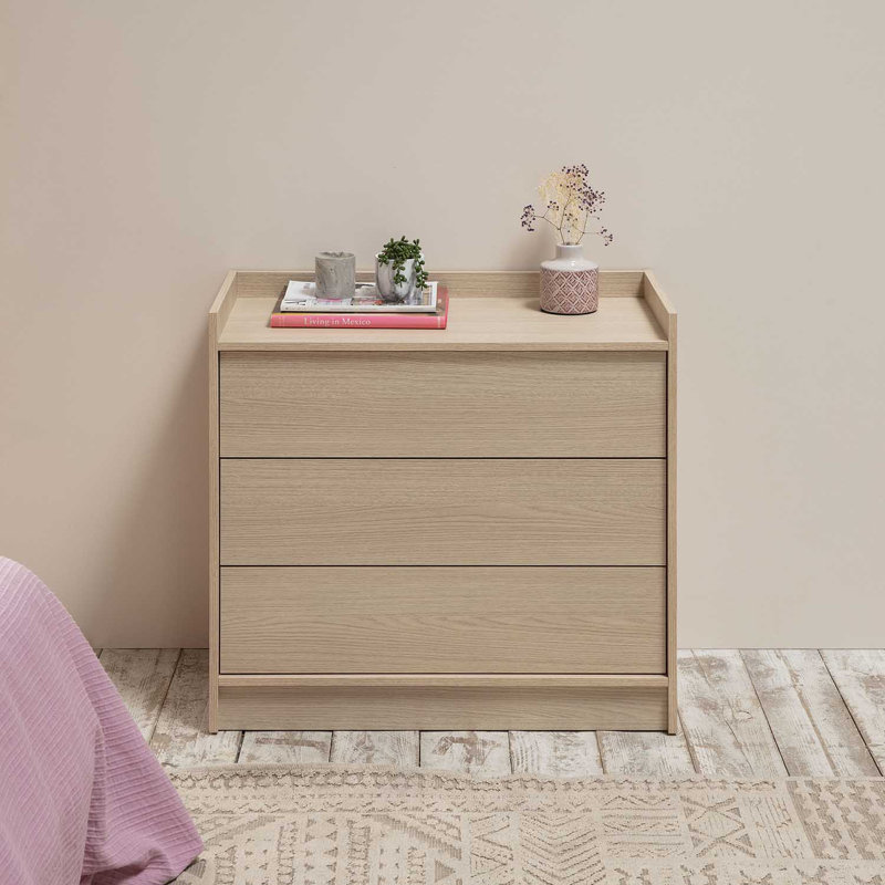 Ferman 3 Drawer 40Cm W Chest of Drawers, Oak
