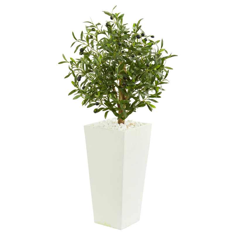 Arbre d’olive artificiel 22" dans un pot de fleurs