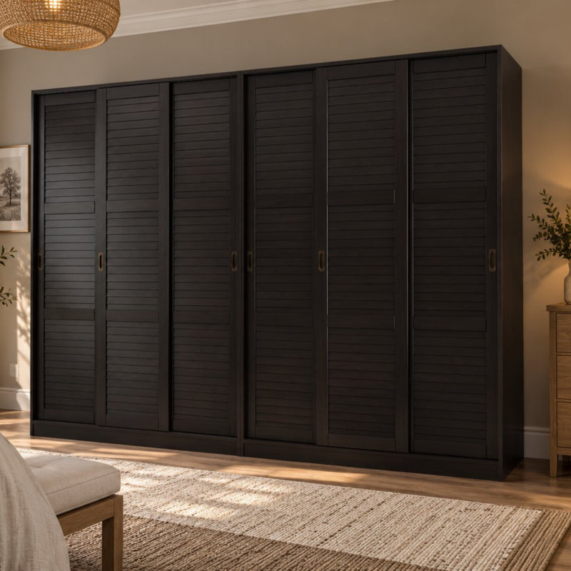 Armoire en bois massif Portwin, Café