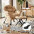 Upholstered Lazy Chair with Ottoman, Modern Accent Lounge Chair Reading Armchair with Footrest and Side Pocket-1083200959