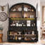 Armoire de rangement de 75,8 po de haut avec garde-manger arqué avec tiroirs et portes de grange-1656397171