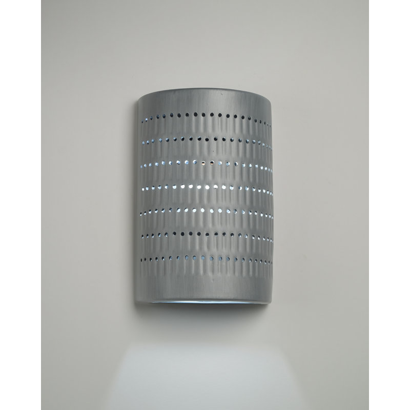 Carely Ceramic Outdoor Wall Light, LED Bulb Included, Rubbed Pewter, 15" H x 10" W x 5" D