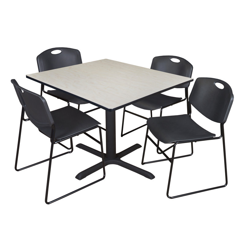 Table de salle à manger Neyland Cain, Noir, H 29 po x l 36 po x P 36 po, Érable