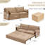 Canapé-lit gigogne de 74 po, canapé-lit convertible avec ports USB, canapé rembourré en chenille avec méridienne pour le salon, chambre d'amis, brun-627777135