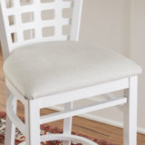 Egisto Upholstered Counter Stool with Solid Wood Frame
