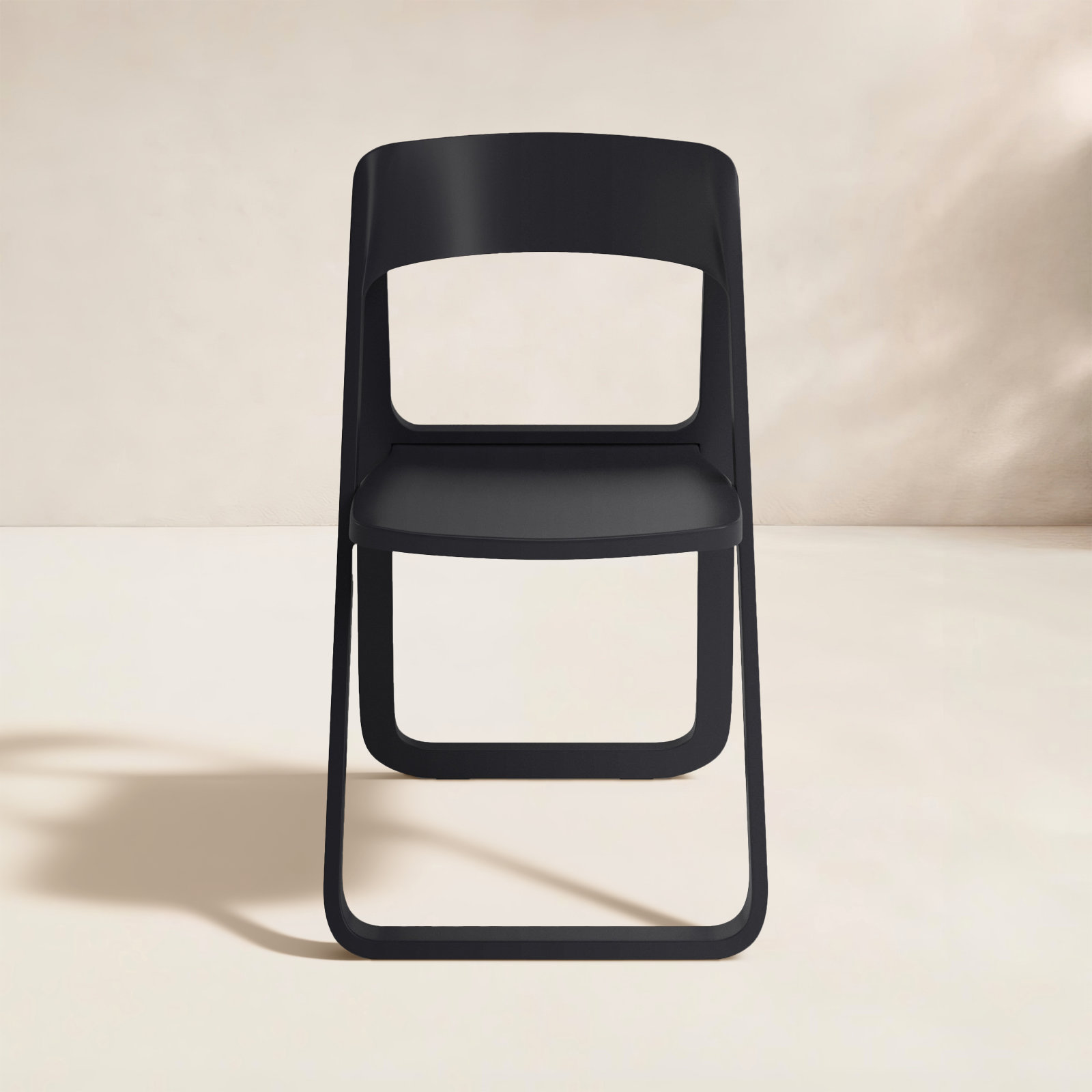 Armo Foldable Patio Side Chair, Black
