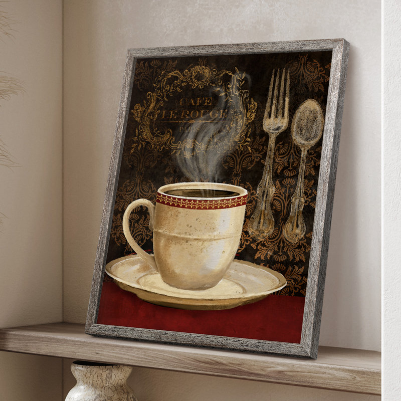 Café Le Rouge Framed Print - Solid Wood, 11" H x 9" W