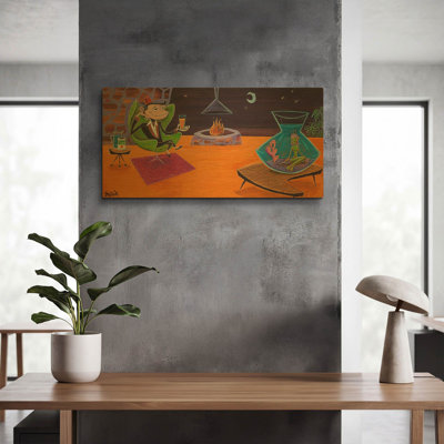«Sea Monkey» par Beatnik, art mural en métal doré, 24 po x 12 po