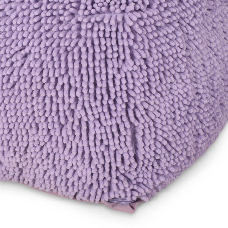 Spongy Microfiber Square Pouf, Lavender, Extra Plush Seating For Comfort And Style In Any Room, Lavender