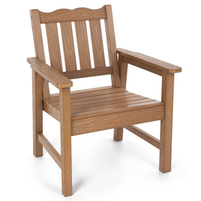 Brylor Patio Dining Chair, All-Weather HIPS Outdoor Dining Armchair
