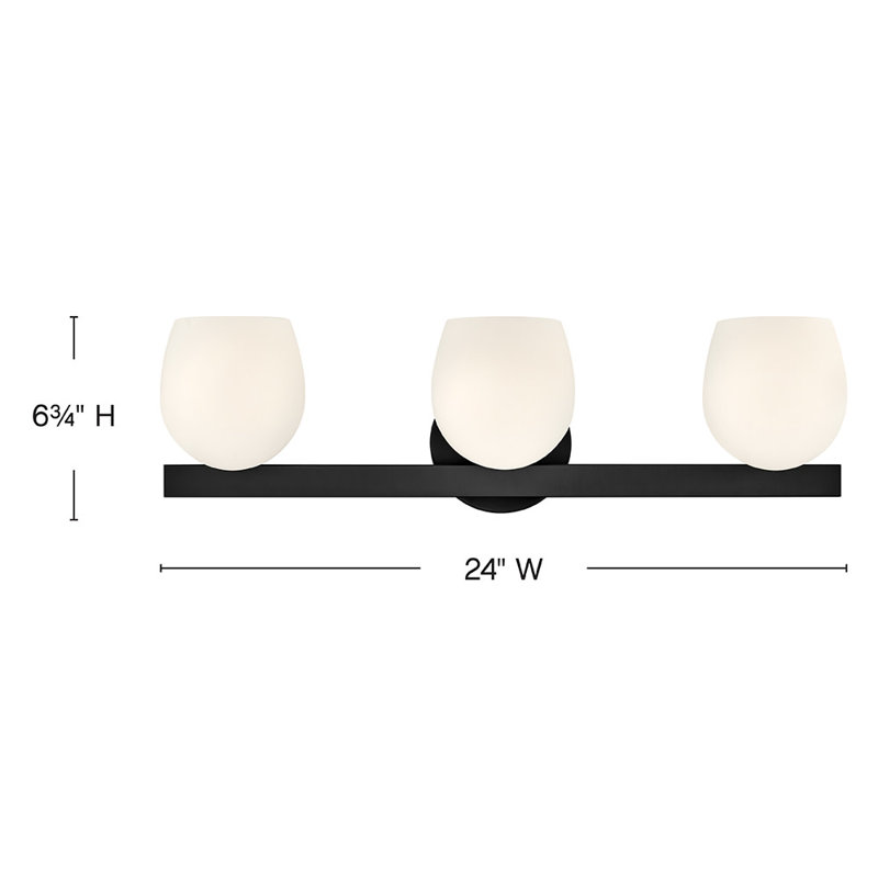 Mae 3 - Light Vanity Light, Black