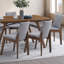 7-Piece Dining Table And Upholstered Chairs Wooden Kitchen Set