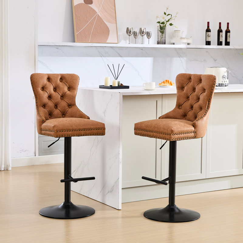 Tabourets de bar Pu, Orange