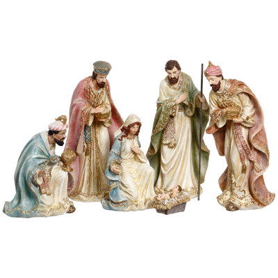 Crèche de Noël élégante, ensemble de 6 - 12,5 pouces