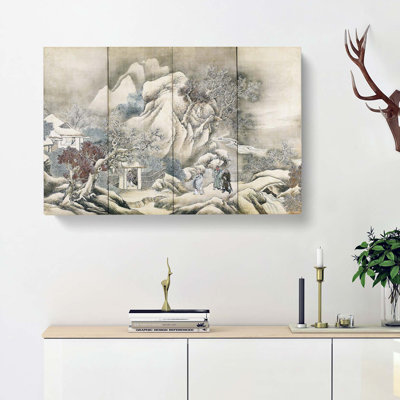 Liu Bei Visiting Zhuge Liang by Yosa Buson - Wrapped Canvas Art - Wrapped Canvas