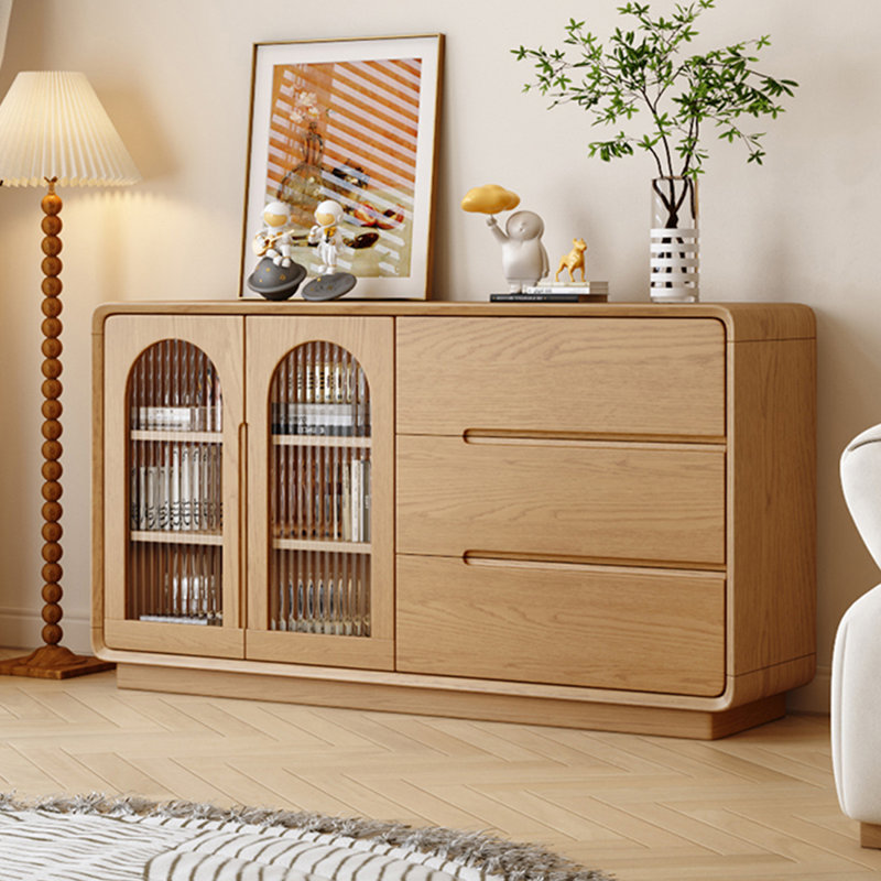 Buffet en bois massif de grande capacité. Buffet 59,05 po, Brun orangé